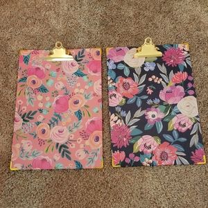 Two floral clipboards
